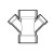 2" x 2" x 1-1/2" x 1-1/2" DWV PVC Double Reducing Wye P612-251