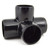 1-1/2" 4-Way PVC Furniture Fitting - Black
