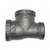 1-1/2" X 1-1/2" X 3/4" Black Malleable Iron Reducing Tee  (35473)