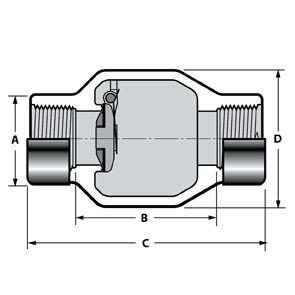 1" PVC Clear Utility Spring Check Valve - Socket (S1580C-10FSR)