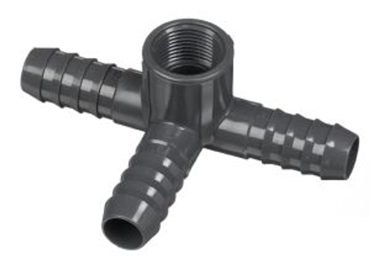 1" x 1/2" 90° Side Outlet Tee Insert x Insert x Insert x Fipt Fitting