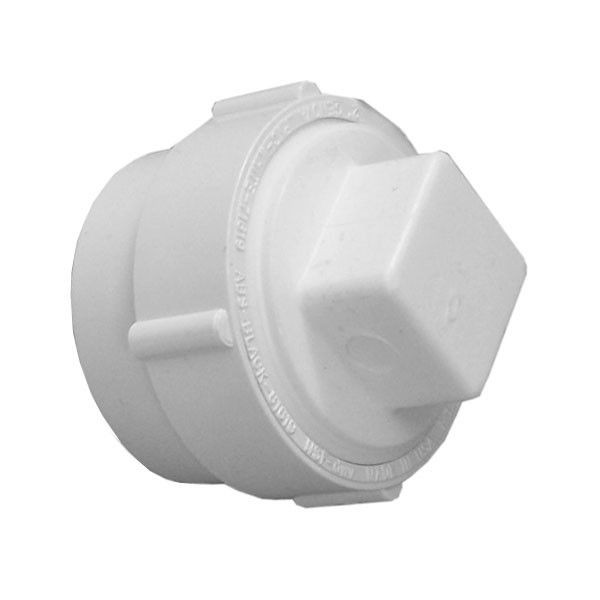 8" x 8" DWV PVC Fitting Cleanout w/ Raised Plug D9508