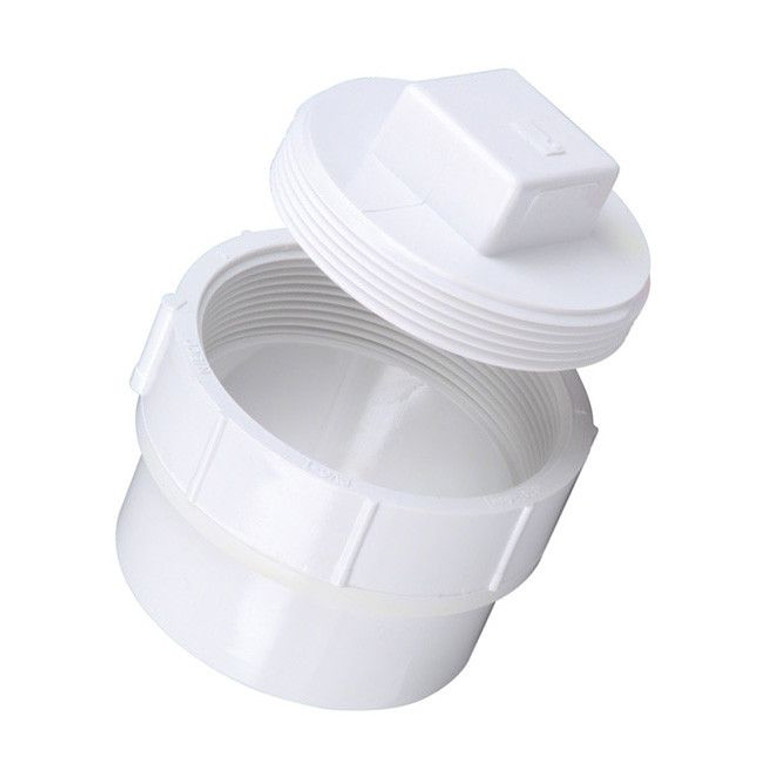 6" DWV PVC Fitting Cleanout Adapter and Plug (D112-060 / P105X-060)