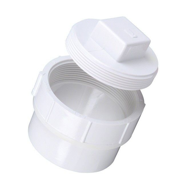4" x 4" DWV PVC Fitting Cleanout w/ Raised Plug D9504