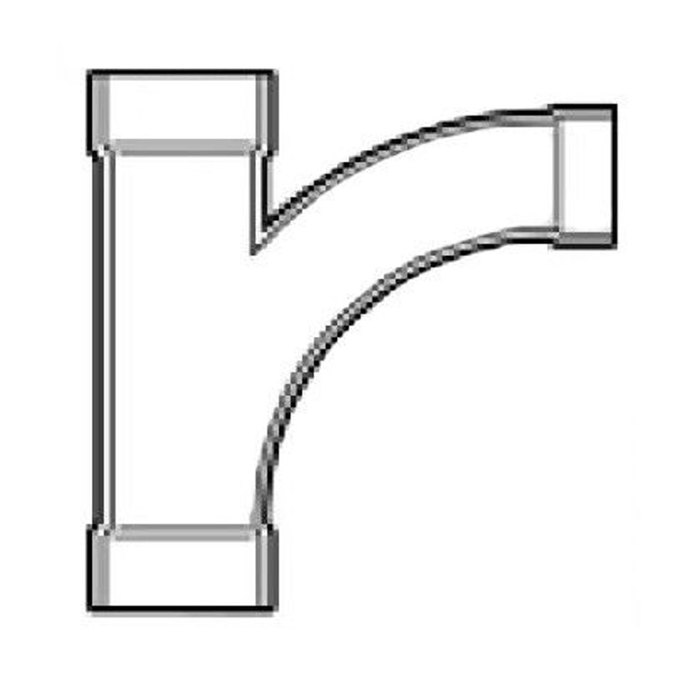 12" x 4" DWV PVC Reducing Wye and 1/8 Bend (1 pc) 3777-664