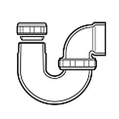 1-1/4" x 1-1/2" DWV PVC L.A. Pattern P-Trap w/ Plastic Nut P711P-169