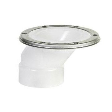 4" x 3" DWV PVC Offset Closet Flange w/ Adjustable Metal Ring (P820-422 / D823-422)
