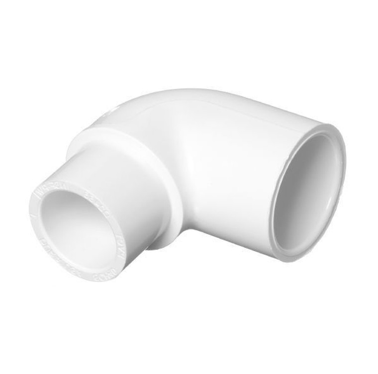 1-1/2" x 1/2" Sch 40 PVC Reducing 90 Elbow Soc 406-209