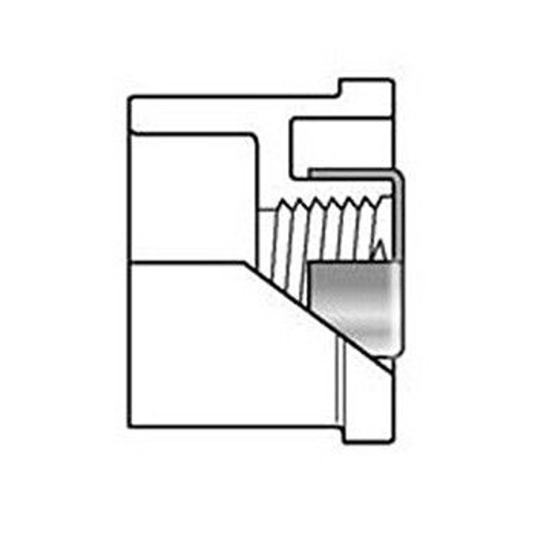 1-1/2" x 1/2" Sch 40 PVC SR Reducer Bushing Flush Style - Spig x SR Fipt 438-209SR