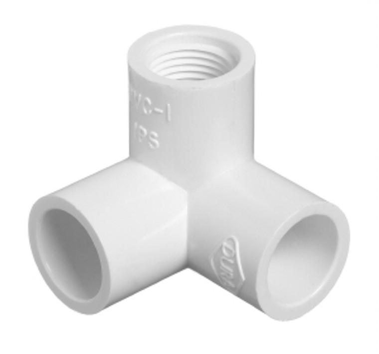 3/4" x 3/4" x 1/2" 90° Side Outlet Elbow SxSxF PVC Fitting Sch 40
