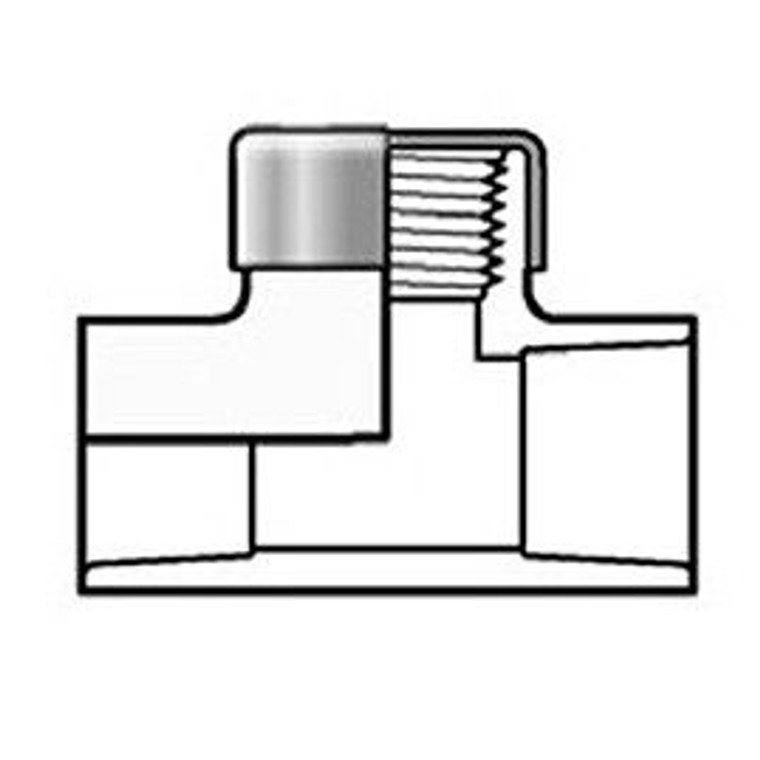 4" Sch 80 PVC SR Tee - Soc x SR Fipt 802-040SR 4" Sch 80 PVC SR Tee - Soc x SR Fipt 802-040SR