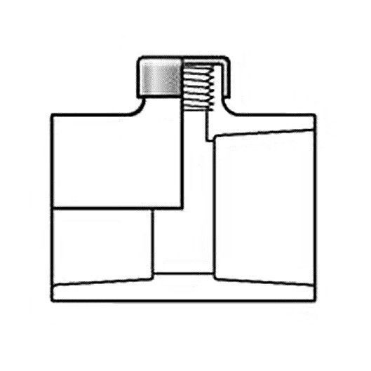 2-1/2" x 1/2" Sch 80 PVC SR Reducing Tee - Soc x SR Fipt 802-287SR