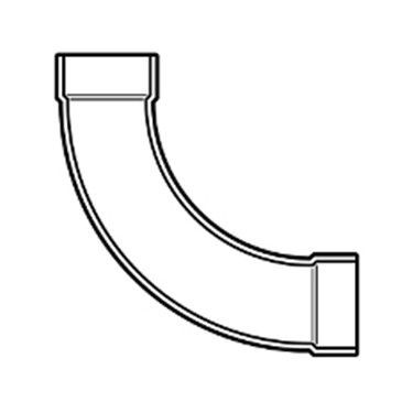 2" Schedule 80 PVC S x S Long Sweep Elbow 806-020LSF