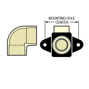 1/2" CTS CPVC Drop Ear 90 Degree Elbow with Bracket DE4106-005