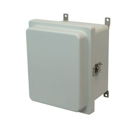 AM1084RT 10x8x4 NEMA 4X Fiberglass Enclosure w/ Raised Twist Latch Hinged Cover