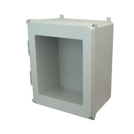AMU2060W 20x16x10 NEMA 4X Fiberglass Enclosure w/ Lift-Off Screw Cover Window Foot Mount