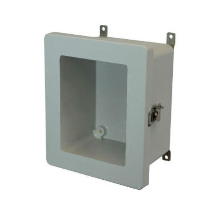 AM1084TW 10x8x4 NEMA 4X Fiberglass Enclosure w/ Twist Latch Hinged Cover Window