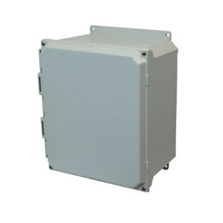 AMU1648F 16x14x8 NEMA 4X Fiberglass Enclosure w/ Lift-Off Screw Cover Flange Mount