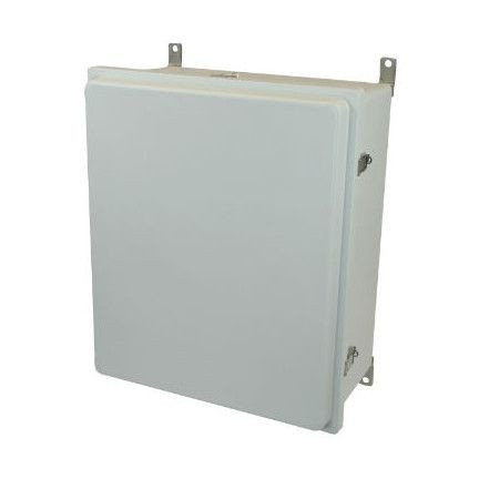 AM24200RL 24x20x10 NEMA 4X Fiberglass Enclosure w/ Raised Quick-Release Latch Hinged Cover