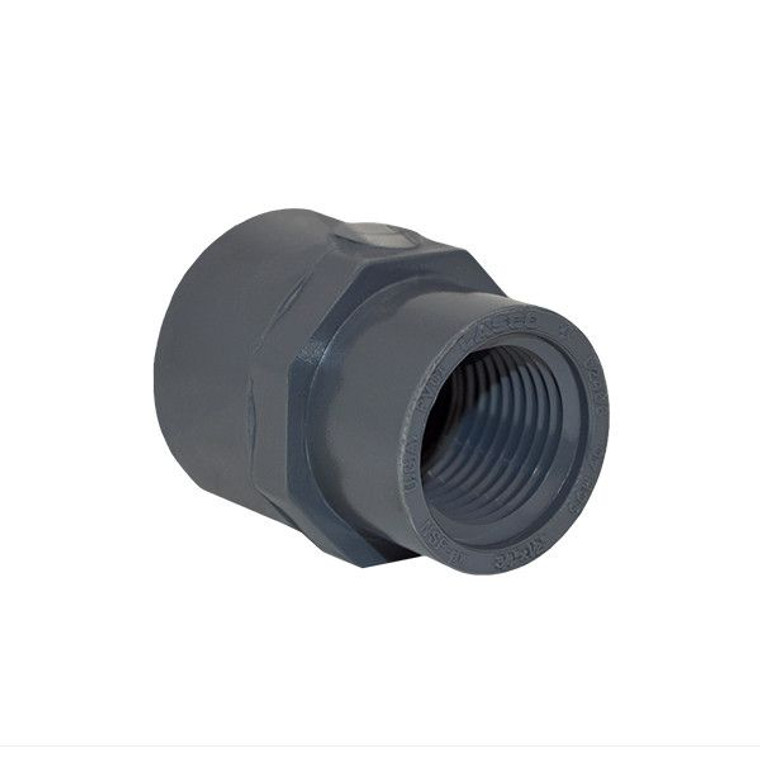3/4" x 1/2" Schedule 40 Gray Reducer Coupling FPT x FPT (430-101-45)