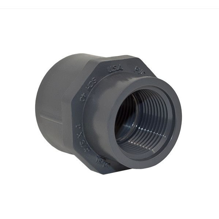 1" x 3/4" Schedule 40 Gray Reducer Coupling FPT x FPT (430-131-45)