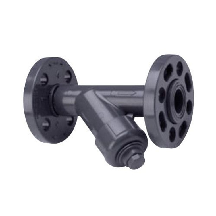 1-1/4" Spears Gray PVC Y-Strainer - FLG - FKM - P8 Mesh (YS33P8-012)