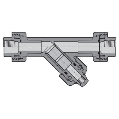 1-1/2" Spears Clear PVC True Union Y-Strainer - FIPT - EPDM - P8 Mesh (YS2BP8-015CL)