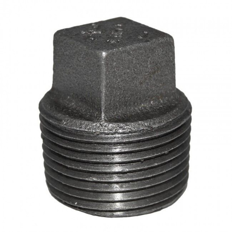 6" Black Malleable Iron Plug (35614)