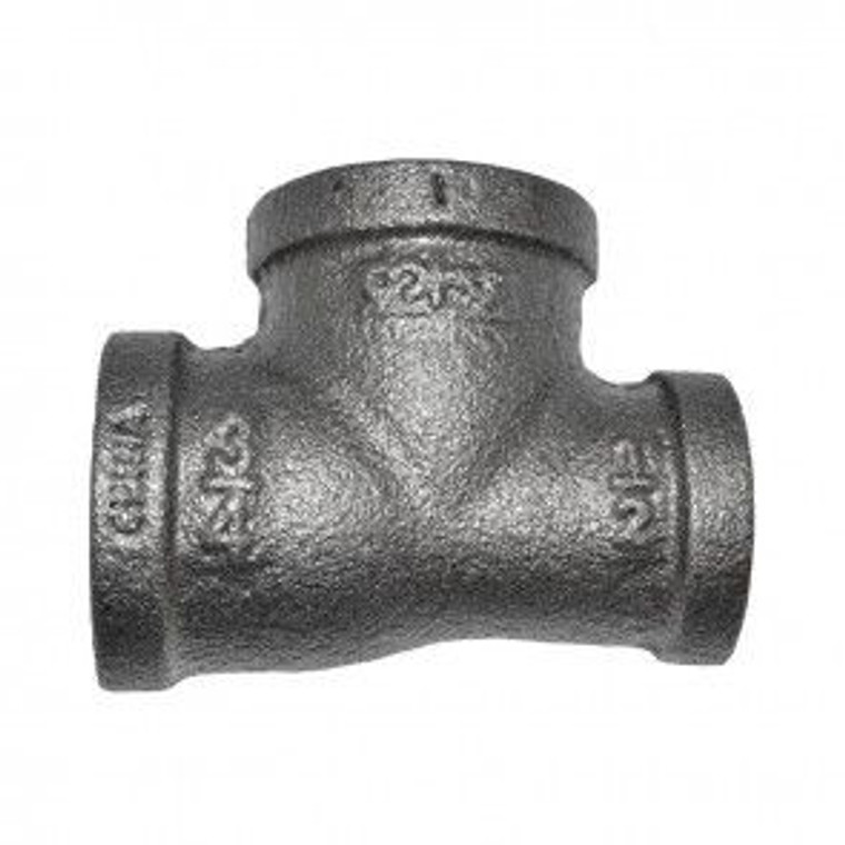 2" X 1"X 2" Black Malleable Iron Reducing Tee (35550)