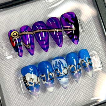 Star Twix Nails Onie Piece Luffy inspired nails