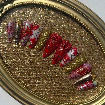 Star Twix Nails Anime Jojo's Bizarre Adventure Golden Wind Mista Inspired Nail Set