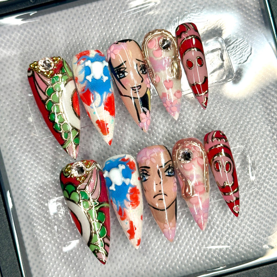 Star Twix Nails Onie Piece Boa Hancock inspired nails