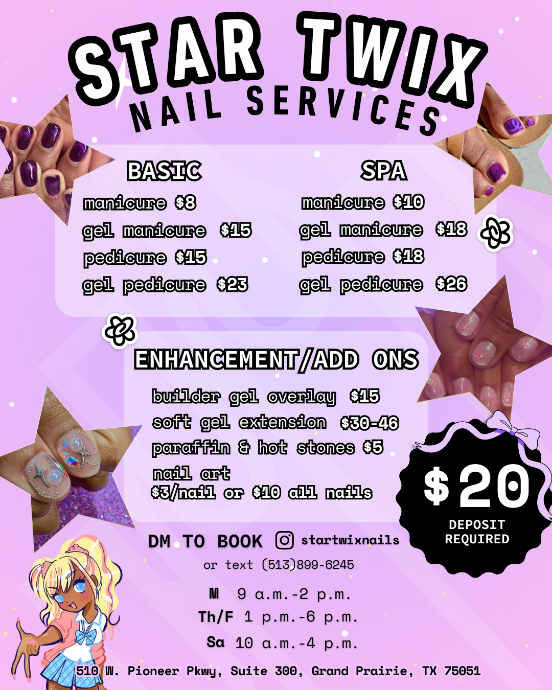 Star Twix Nails Service Pricing List
