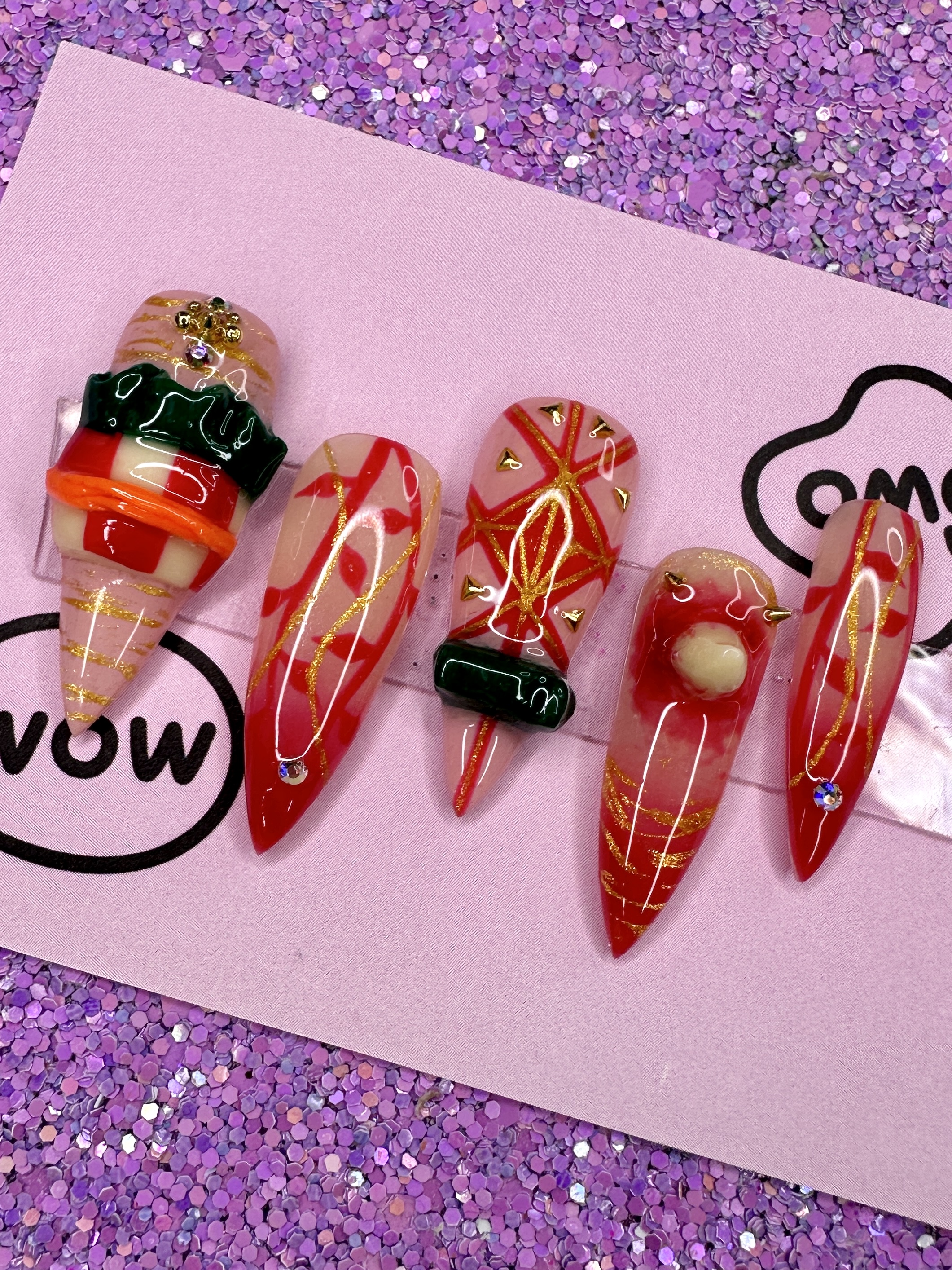 Nezuko Demon Slayer Nails