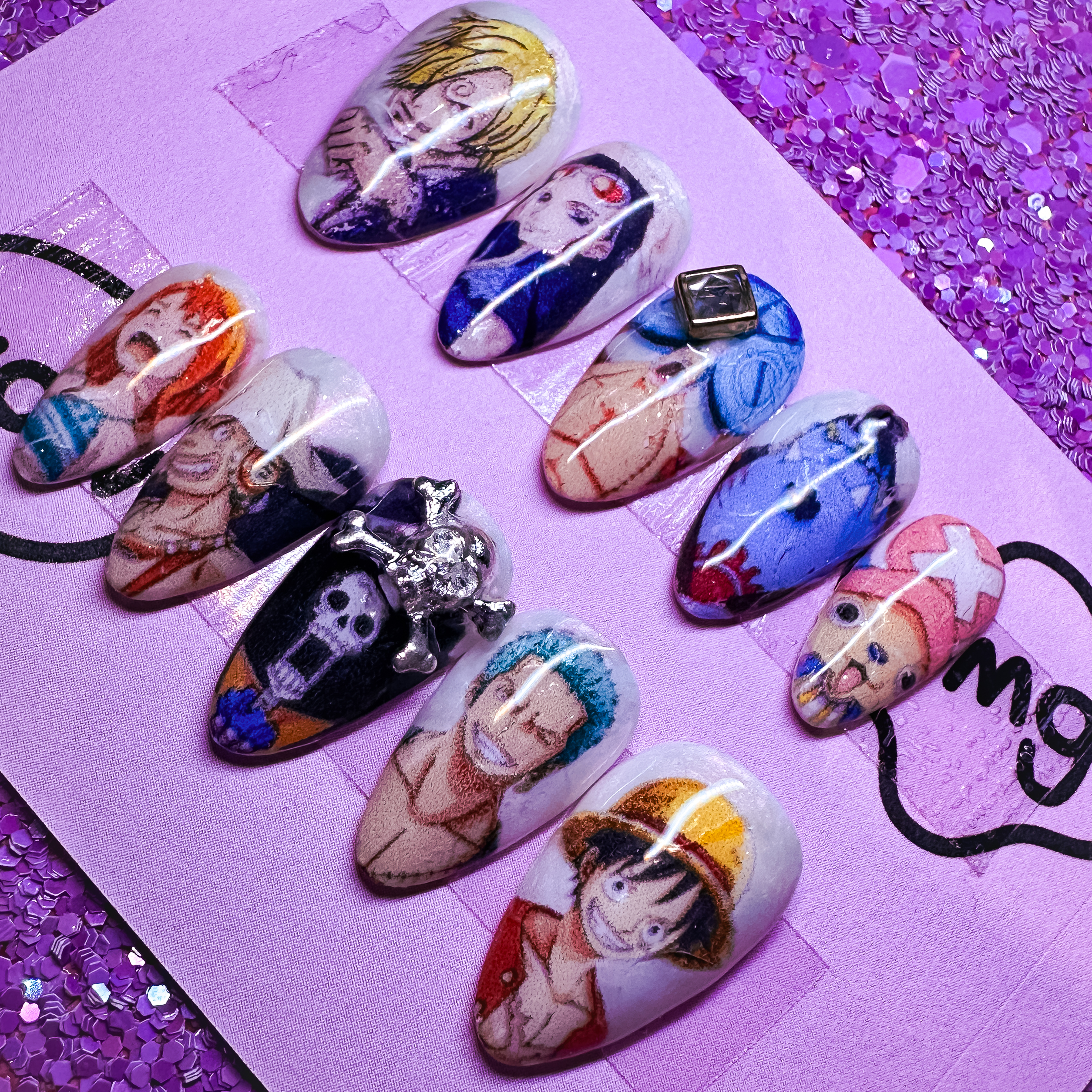 One Piece Straw Hat Crew Nails