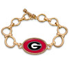 Georgia Bulldogs Gold Chain Toggle College Bracelet