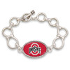 Ohio State Buckeyes Silver Chain Toggle College Bracelet