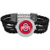 Ohio State Buckeyes Bracelet- Black Braided Suede
