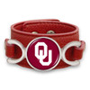 Oklahoma Sooners "Moto" Team Color Leather Strap College Bracelet