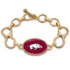 Arkansas Razorbacks Gold Chain Toggle College Bracelet