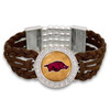 Arkansas Razorbacks Brown Braided Suede College Bracelet