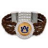 Auburn Tigers Brown Braided Suede College Bracelet