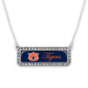 Auburn Tigers Silver Crystal Name Plate Necklace