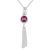 Mississippi State Bulldogs Necklace- Long Silver Tassel