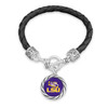 LSU Tigers Bracelet- Black Leather Toggle