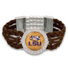 LSU Tigers Brown Braided Suede College Bracelet