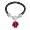 Arizona State Sun Devils Twisted Rope and Black Leather Bracelet