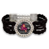 Arizona State Sun Devils Black Braided Suede with Script Background College Bracelet