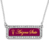 Arizona State Sun Devils Silver Crystal Name Plate Necklace