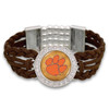 Clemson Tigers Brown Braided Suede College Bracelet